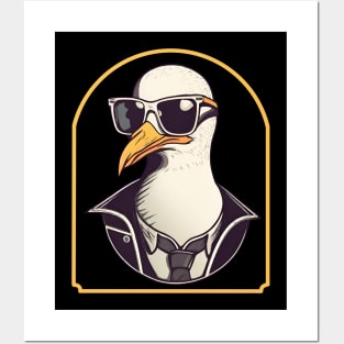 Seagull with sunglasses Posters and Art